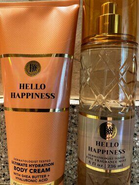 Bath & Body Works Hello Happiness Body Spray and Body Creme! NEW